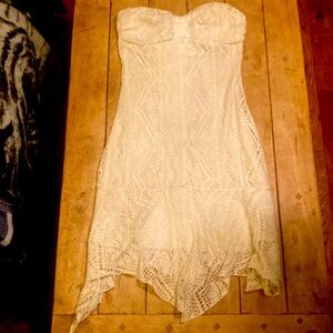 Taboo. Crochet strapless dress. Small